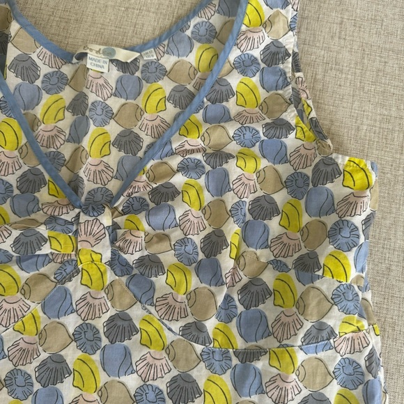 Boden Seashell graphic 100% cotton lightweight Print Tank Top Blouse 8 M Medium - Picture 2 of 12